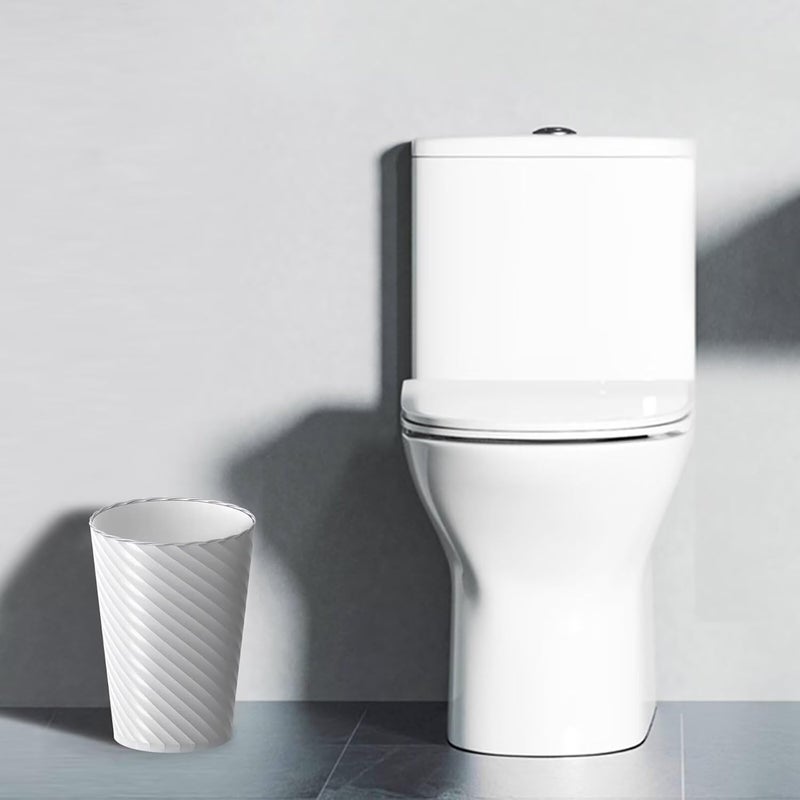 Lysam Bathroom Trash Can, 3 Pack 1.8 Gallons Small Trash Can with Trash Bags, Bathroom Garbage Can, Plastic Trash Bin, Round Waste Basket for Living Room, Bedroom, Office, Kitchen, Compact Space (White) - Image 2